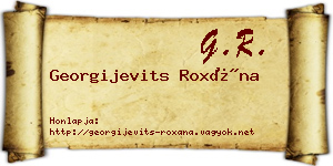 Georgijevits Roxána névjegykártya